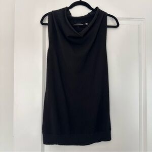 Vince (M) 100% Cashmere Black Cowl Neck Sleeveless Sweater- Quiet Luxury Staples